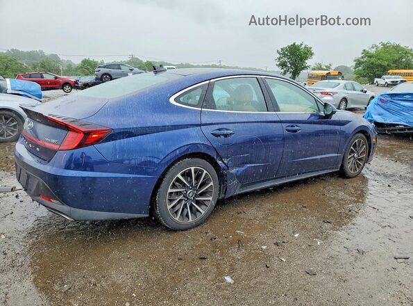 5NPEH4J27MH075776 2021 HYUNDAI SONATA Синий Задняя правая четверть