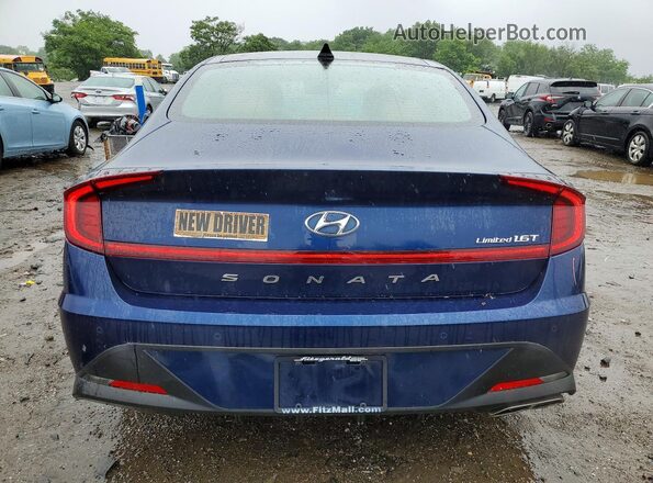5NPEH4J27MH075776 2021 HYUNDAI SONATA Синий Вид сзади