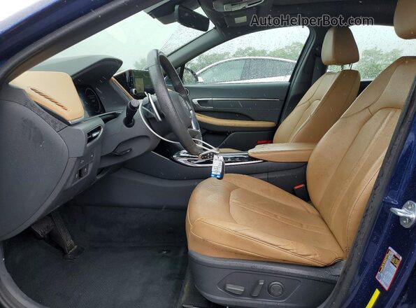 5NPEH4J27MH075776 2021 HYUNDAI SONATA Синий Вид салона спереди