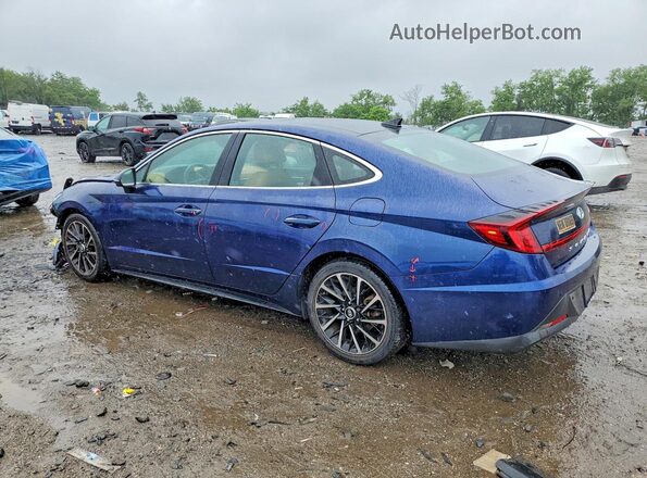 5NPEH4J27MH075776 2021 HYUNDAI SONATA Синий Задняя левая четверть