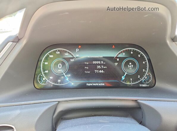 5NPEH4J2XLH009544 2020 HYUNDAI SONATA Gray Вид щитка приладів