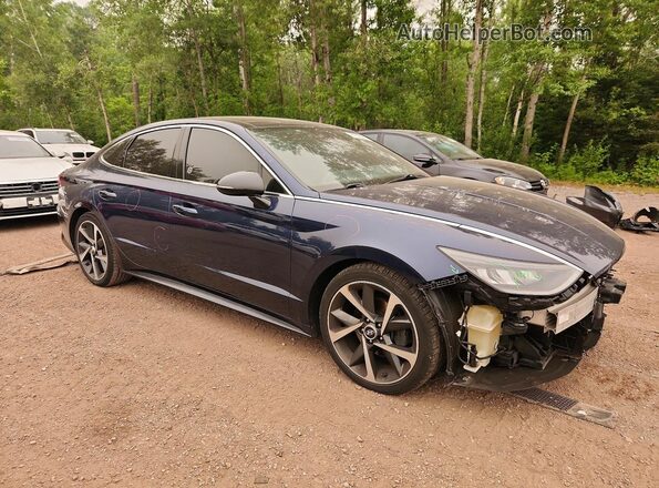 5NPEJ4J20MH072934 2021 HYUNDAI SONATA Blue Delantero derecho