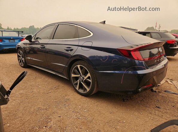 5NPEJ4J20MH072934 2021 HYUNDAI SONATA Blue Trasero izquierdo