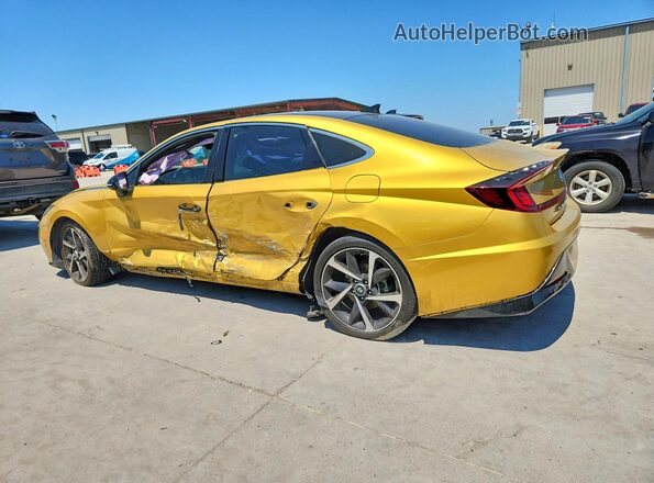 5NPEJ4J21MH096501 2021 HYUNDAI SONATA Желтый Задняя левая четверть