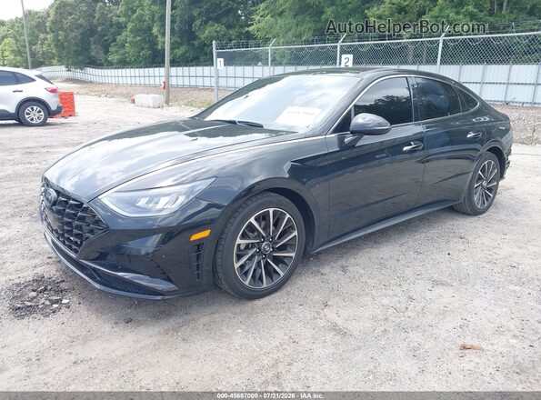 5NPEJ4J22LH014418 2020 HYUNDAI SONATA Black Առջևի ձախ երեք քառորդ տեսարան