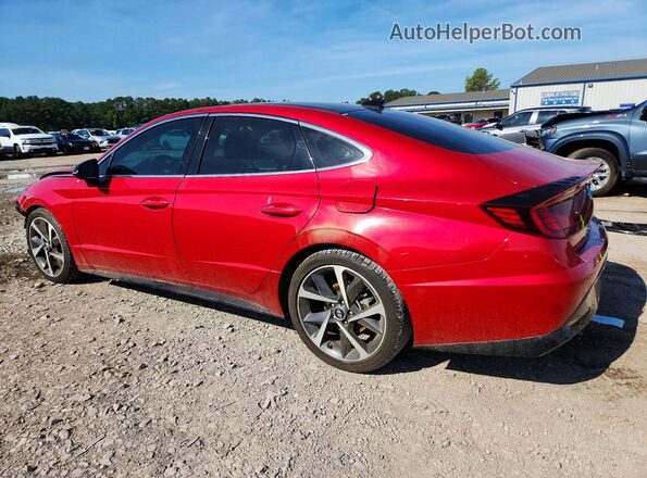 5NPEJ4J22MH107263 2021 HYUNDAI SONATA Red Հետևի ձախ