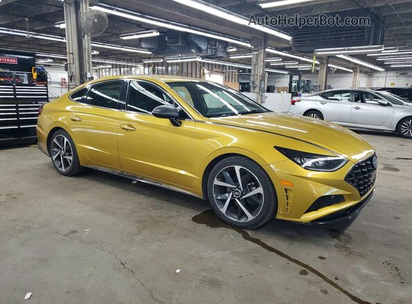 5NPEJ4J25MH064313 2021 HYUNDAI SONATA Yellow Przód prawy