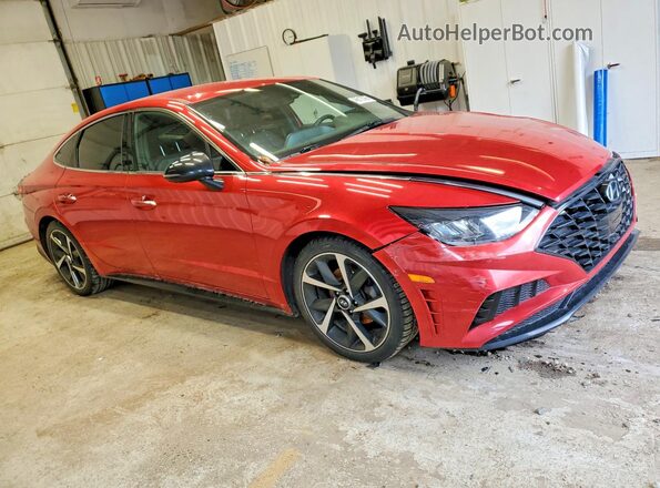 5NPEJ4J27MH129842 2021 HYUNDAI SONATA Red Delantero derecho