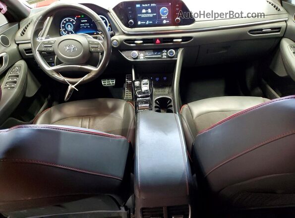 5NPEJ4J27MH129842 2021 HYUNDAI SONATA Red Vista del salpicadero