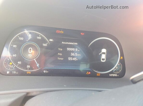5NPEJ4J29LH024167 2020 HYUNDAI SONATA White Вид щитка приладів