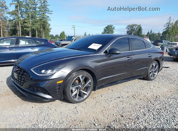 5NPEJ4J29MH098013 2021 HYUNDAI SONATA Gray Vista tres cuartos delantera izquierda