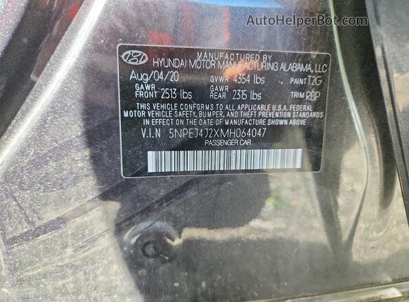 5NPEJ4J2XMH064047 2021 HYUNDAI SONATA Gray Շարժիչի բաժամունքի տեսք
