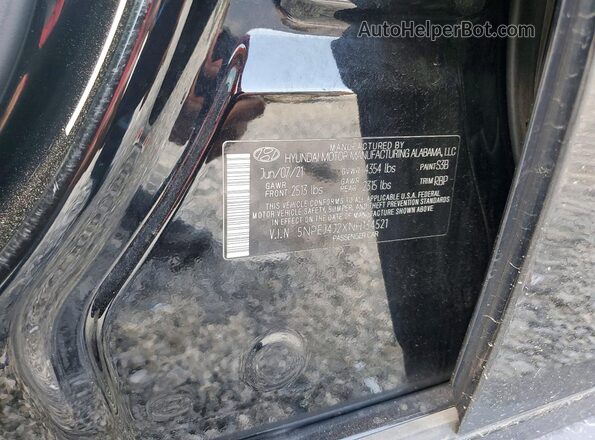 5NPEJ4J2XNH134521 2022 HYUNDAI SONATA Black Widok naklejki z numerem VIN