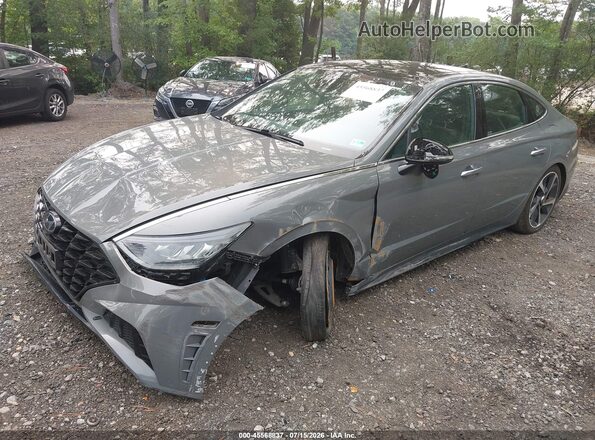 5NPEJ4J2XNH136706 2022 HYUNDAI SONATA Gray წინა მარცხენა ხედი სამი მეოთხედიდან