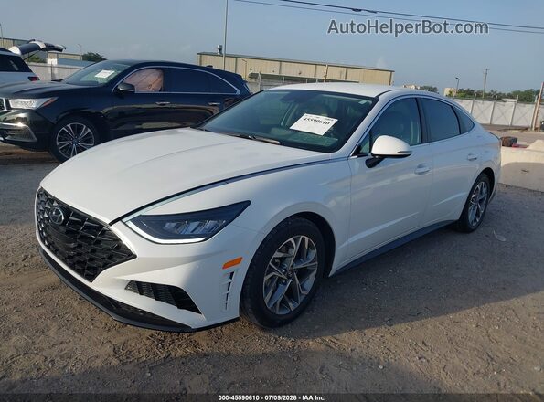5NPEL4JAXLH012837 2020 HYUNDAI SONATA White Առջևի ձախ երեք քառորդ տեսարան