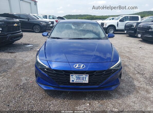 5NPLL4AG0MH046573 2021 HYUNDAI ELANTRA Blue ხელსაწყოთა პანელის ხედი