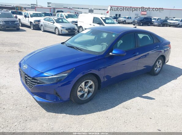 5NPLL4AG0MH048971 2021 HYUNDAI ELANTRA Синий Передняя левая четверть
