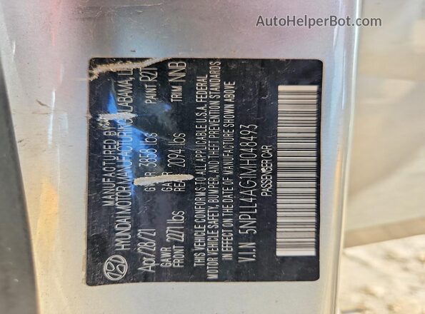 5NPLL4AG1MH048493 2021 HYUNDAI ELANTRA Silver Շարժիչի բաժամունքի տեսք