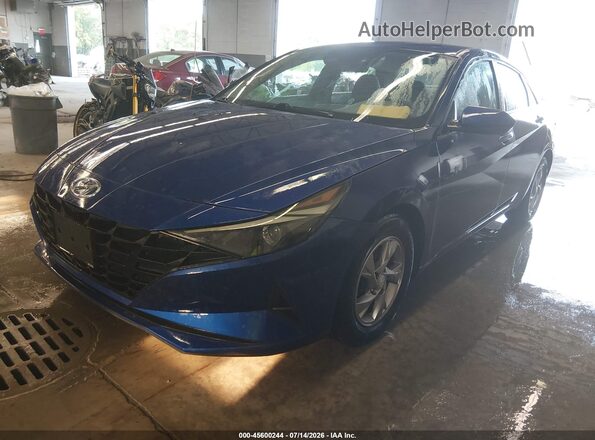 5NPLL4AG2MH046560 2021 HYUNDAI ELANTRA Blue წინა მარცხენა ხედი სამი მეოთხედიდან