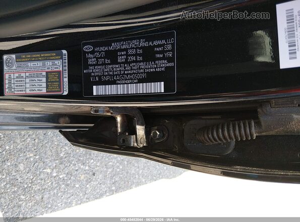 5NPLL4AG2MH050091 2021 HYUNDAI ELANTRA Black Widok komory silnika