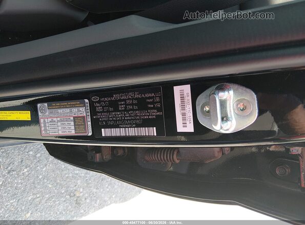 5NPLL4AG3MH049807 2021 HYUNDAI ELANTRA Black Widok komory silnika