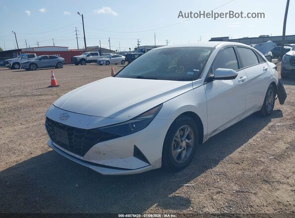 5NPLL4AG3NH059075 2022 HYUNDAI ELANTRA White წინა მარცხენა ხედი სამი მეოთხედიდან