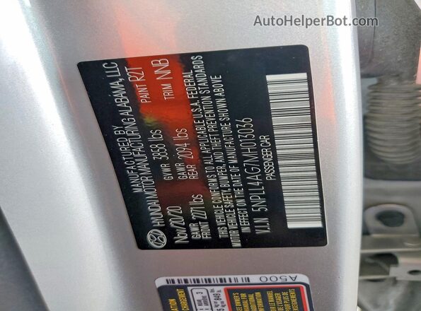 5NPLL4AG7MH013036 2021 HYUNDAI ELANTRA Silver Widok komory silnika