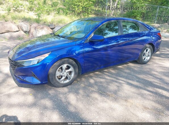 5NPLL4AGXMH043860 2021 HYUNDAI ELANTRA Синий Передняя левая четверть