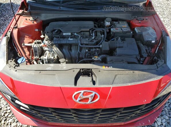5NPLM4AG0MH002845 2021 HYUNDAI ELANTRA Red უკანა სალონის ხედი