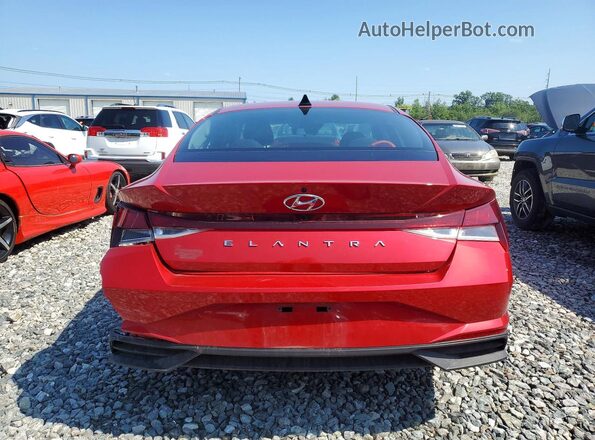 5NPLM4AG0MH002845 2021 HYUNDAI ELANTRA Red უკანა ხედი