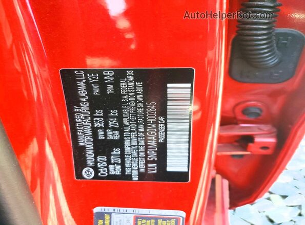 5NPLM4AG0MH002845 2021 HYUNDAI ELANTRA Red ძრავის განყოფილების ხედი