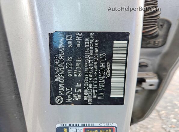 5NPLM4AG0MH010735 2021 HYUNDAI ELANTRA Серебряный Вид подкапотного пространства