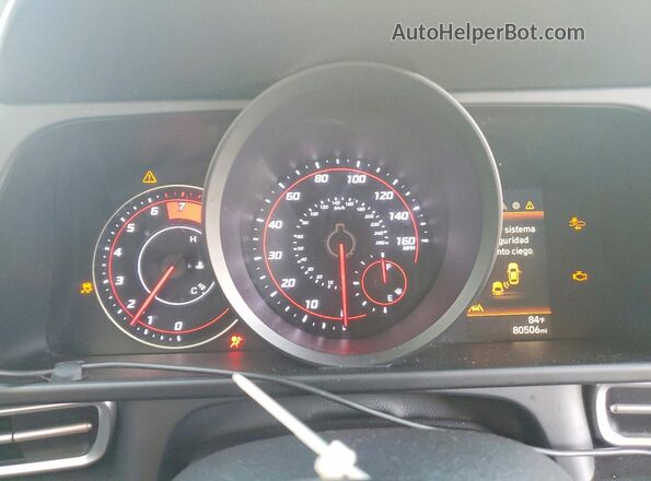 5NPLM4AG1MH037443 2021 HYUNDAI ELANTRA Gray Instrument cluster view