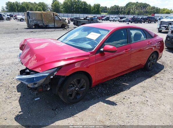 5NPLM4AG3MH044023 2021 HYUNDAI ELANTRA Red წინა მარცხენა ხედი სამი მეოთხედიდან