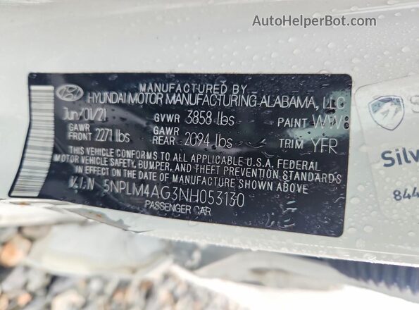 5NPLM4AG3NH053130 2022 HYUNDAI ELANTRA Белый Вид подкапотного пространства