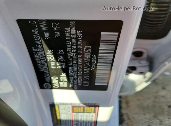 5NPLM4AG4MH001570 2021 HYUNDAI ELANTRA White Vista del compartimento del motor