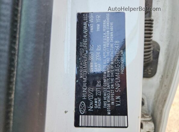 5NPLM4AG5PH103478 2023 HYUNDAI ELANTRA Белый Вид подкапотного пространства