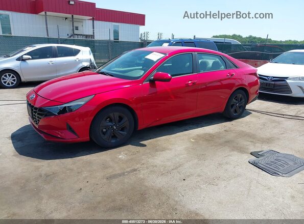 5NPLM4AG6MH001649 2021 HYUNDAI ELANTRA Red წინა მარცხენა ხედი სამი მეოთხედიდან