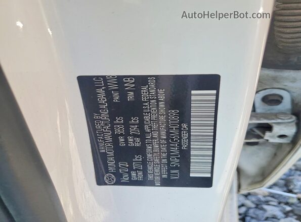 5NPLM4AG6MH010898 2021 HYUNDAI ELANTRA White ძრავის განყოფილების ხედი