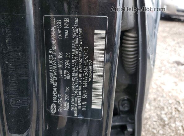 5NPLM4AG6MH037700 2021 HYUNDAI ELANTRA Black Շարժիչի բաժամունքի տեսք