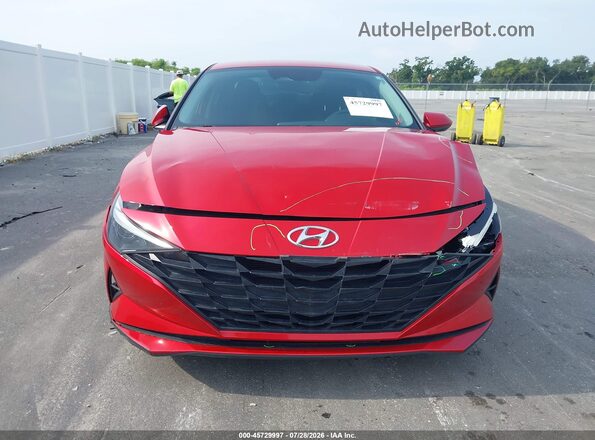 5NPLM4AG7MH028309 2021 HYUNDAI ELANTRA Red Вид щитка приладів