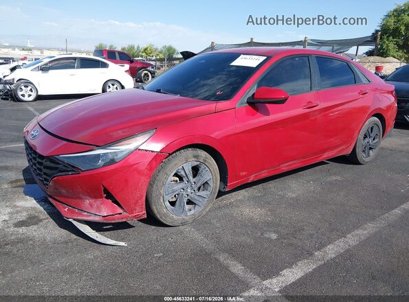 5NPLM4AG7MH046504 2021 HYUNDAI ELANTRA Red წინა მარცხენა ხედი სამი მეოთხედიდან