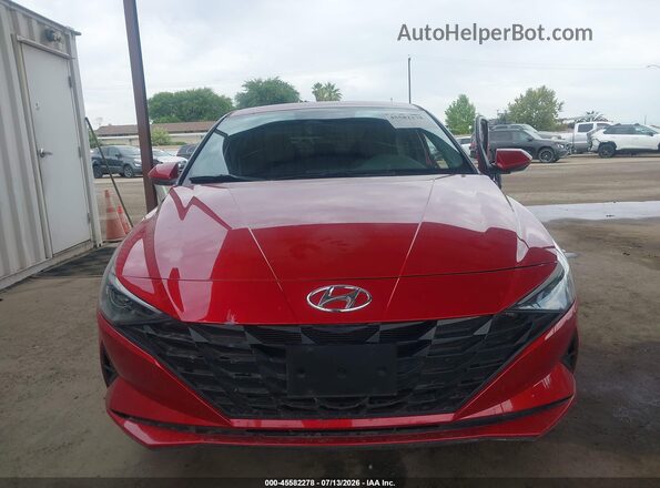 5NPLM4AG7MH051587 2021 HYUNDAI ELANTRA Red Вид щитка приладів