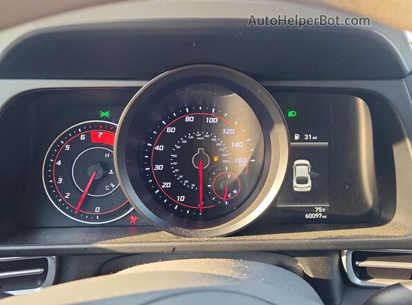 5NPLM4AG7NH067144 2022 HYUNDAI ELANTRA White Вид щитка приладів