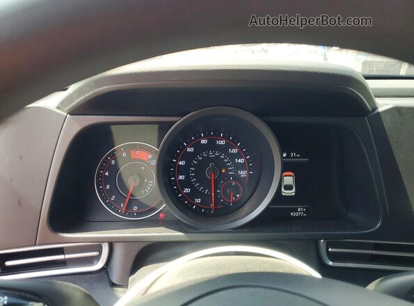 5NPLM4AG8MH011843 2021 HYUNDAI ELANTRA Blue Вид щитка приладів
