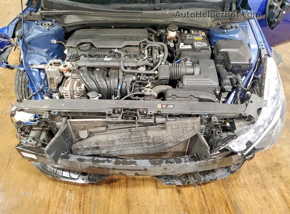 5NPLM4AG8MH035463 2021 HYUNDAI ELANTRA Blue Rear interior view