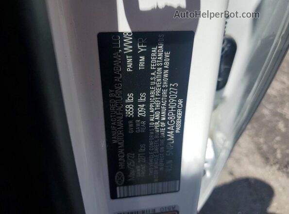 5NPLM4AG8PH090273 2023 HYUNDAI ELANTRA White Widok komory silnika
