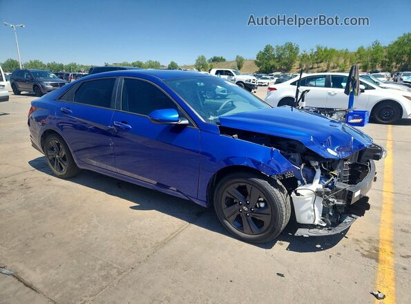 5NPLM4AGXMH000441 2021 HYUNDAI ELANTRA Blue Delantero derecho