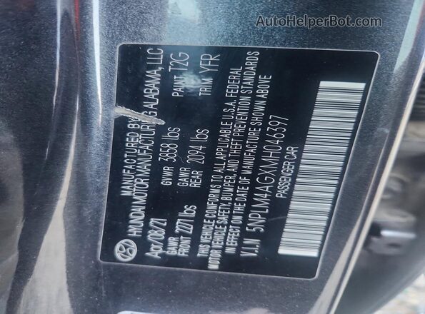 5NPLM4AGXMH046397 2021 HYUNDAI ELANTRA Charcoal Շարժիչի բաժամունքի տեսք