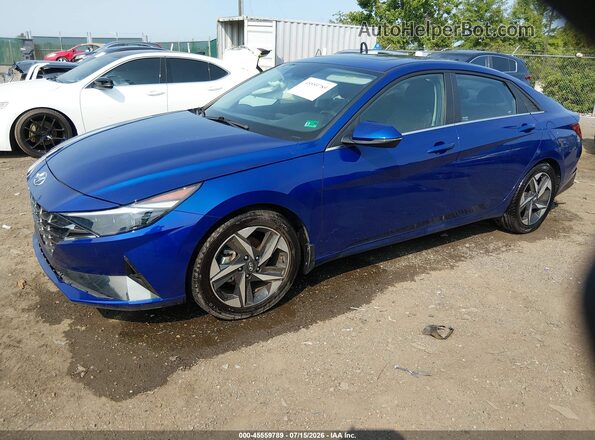 5NPLP4AG1NH072959 2022 HYUNDAI ELANTRA Синий Передняя левая четверть
